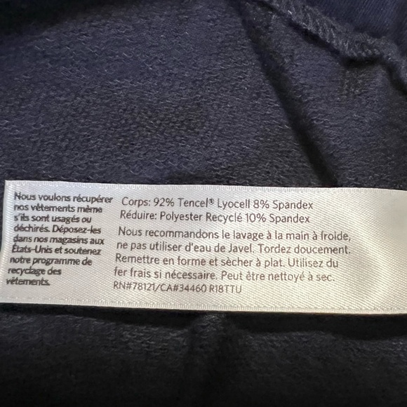 Eileen Fisher pull on  Jogger pants with  side velour stripe size PL Navy - Picture 15 of 15